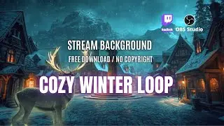 Cozy Fantasy Winter Town Loop - No Copyright Stream Background - 1 Hour Snowfall Ambience 4K