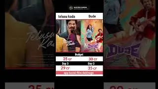 telusu kada vs dude movie budget and collection comparison #shorts #trending