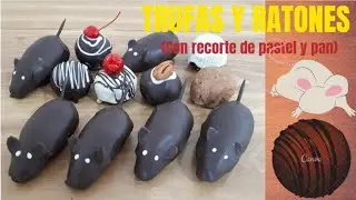 TRUFAS Y RATONES (hechas con recorte de pastel)