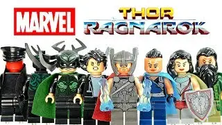 Thor Ragnarok Battle for Asgard w/ Bruce Banner The Mandarin & Red Skull Unofficial LEGO Minifigures