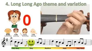 Long Long ago in G theme and variation | Suzuki Violin book 2 | Notes & finger pattern tutorial