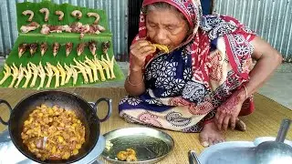 Chicken spare parts Cooking&eating by Village Grandmother||Bangladeshi village cooking