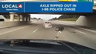 Police chase ends with stolen car&rsquo;s axle ripped off on I-96
