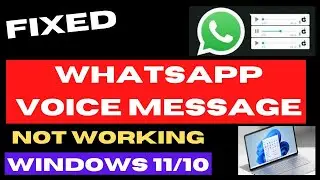 Whatsapp Voice Message not working Windows 11 / 10 Fixed
