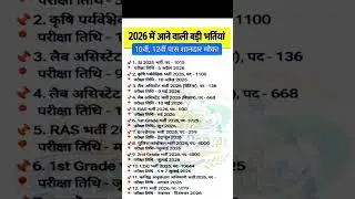 Rajasthan New vacancy 2026//Rajasthan New vacancy exam celendar 2026ll #ssc