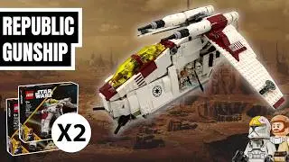 Republic Gunship &ndash; Built from 2&times; V-19 Torrent Sets (LEGO 75432 Alternate Model)