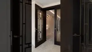 Step through elegance with our dark walnut doors and antique brass hardware!