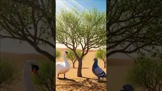 रेगिस्तान में उम्मीद की कहानी | हंस और कबूतर की आख़िरी कोशिश #ai #viralvideo #sorts  #viralshorts