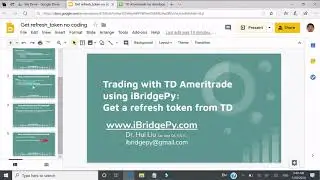 Trading with TD Ameritrade using Python: Get a refresh token without any coding