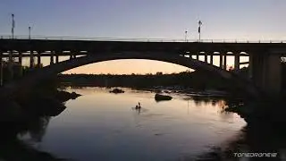 Flying under the Folsom Historic Truss Bridge!!