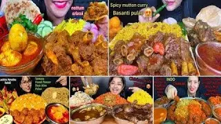 ASMR EATING MUTTON CURRY, CHICKEN CURRY, MASSIVE EATING *SPICY FOOD VIDEOS*