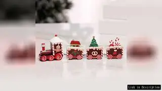 Multicolor Christmas Train Wood Craft Wooden Christmas Decorations Accessories Cartoon Animal Mini C