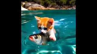 🐾 Blue-Eyed Diver Kitten#DivingKitten #BlueEyedCat #AcrobaticCat