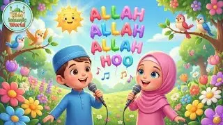 Islamic Naat for Kids | Allah Allah Allah Hoo | Beautiful Urdu Lyrics #cute #baby #cartoon#islamic 