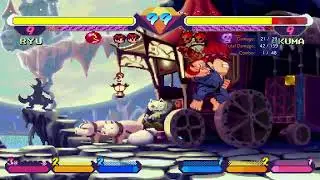 Capcom Fighting Collection: Pocket Fighter.  Ryu Infinite Corner Air Throw.