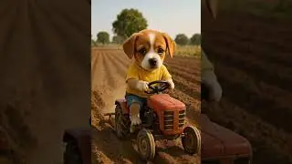 &ldquo;Tiny Farmer Pup on a Tractor! 🐾🚜&rdquo; #adorablepets #aipets #PetContent #AnimalVibes #Heartwarming