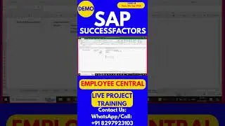 SAP SuccessFactors Employee Central Training Video 14: 21 Sep 2024 #sapsuccessfactorstraining