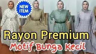 Model gamis rayon terbaru Motif Bunga Kecil Asthari Fashion Jakarta #onlineshopping