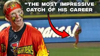 Incredible Warning Track Behind the Back Trick Catch | Banana Ball