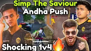 Godl On Fire 🔥 Simp The Saviour 😲 Shocking 1v4 