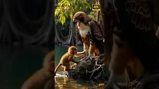 Monkey's Daring Touch: Eagle's Stare Down in the Mangroves! | #WildlifeEncounters