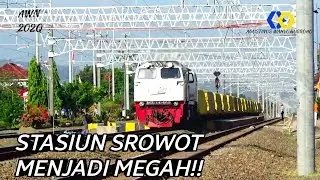 STASIUN SROWOT SEMAKIN MEGAH DENGAN HADIRNYA ELEKTRIFIKASI | KA SEMEN MELINTAS DI JALUR 2