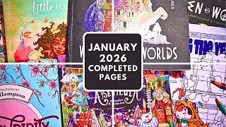January 2026 Completed Pages | Adult Colouring