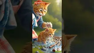 Mama Cat and Kitten Build a Real Boat After a Sad Rain Puddle Accident #shorts #cutecats #catstory