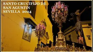 4K - SALIDA HISTÓRICA SANTO CRUCIFIJO DE SAN AGUSTÍN 2024 SEVILLA BANDA CRUZ ROJA