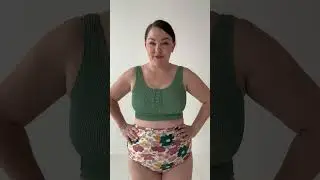 Kailani High Rise Ruched Swim Bottom | Aimee is 5&rsquo;7&rdquo;, size 10/12, 36 DD, 175lbs