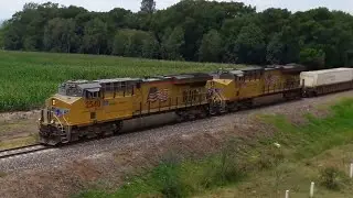 Union Pacific Railroad units model GE C45AH 2540 8110 In La Capilla, Jalisco Mexico