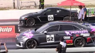 8 Second Audi RS3 vs Turbo Lamborghini Huracán and Nissan GTR 1/4 Mile - Rada Race Lab