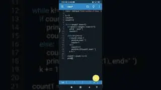 Making a pyramid using Numbers in Python Programming in Mobile!!!