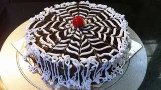 Make Chocolate Cake with Web Decoration