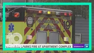 Lightning strike causes Tampa apartment to catch on fire, authorities say