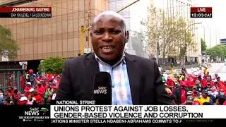COSATU national strike | A large turn-out of workers in Johannesburg CBD