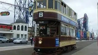 Blackpool Tram Bolton 66 heads north at Blackpool Pleasure Beach