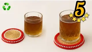 Поделка из переработанной крышки ♻️ | Стильная подставка под кружку своими руками ✨