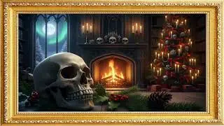 1 hour animated Dark Christmas TV art frame with music