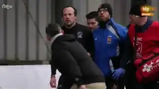 Referee attacked by players on the pitch (Belgium v Spain 2018)