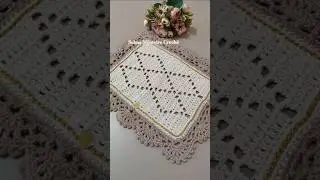 Small doily for a rectangular tray or placemat #crochettutorial #easycrochet #crochetplacemat