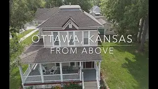 Ottawa, Kansas from above   4K