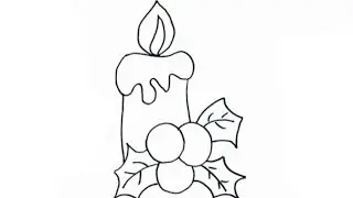 How to draw Christmas candle