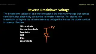 Breakdown voltage | reverse voltage of diode and SCR | What is reverse voltage |
