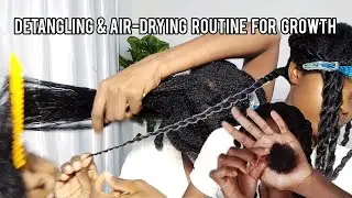 HIP LENGTH RELAXED HAIR // DETANGLING & AIR DRYING // POST WASH DAY ROUTINE // HAIRLISTABOMB