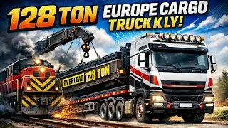 INSANE 128 TON Europe Cargo Truck | Train Engine Loading Challenge 🚛🚆