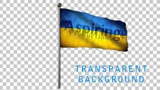 PRE-KEYED 3D ANIMATED UKRAINE FLAG HD ULTRA REALISTIC!!