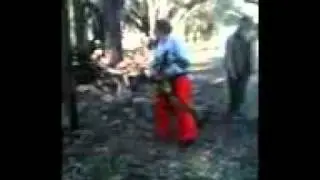 grandma with chainsaw !