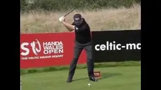 Paul Lawrie, golf swing - Driver (Face-on view), ISPS Handa Wales Open 2014