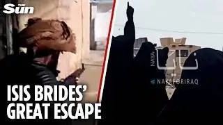 Moment ISIS brides ESCAPE from Syrian prison camp whilst dodging heavy gunfire during riot